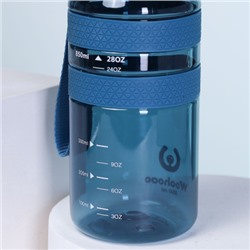 Бутылка для воды спортивная Woohooo H2O цвет Dark Blue 850 ml/ уп60