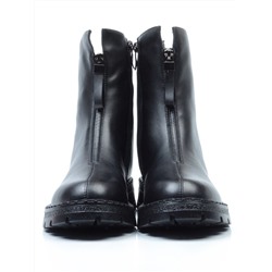 5276-1 BLACK Ботинки демисезонные женские (натуральная кожа, байка)