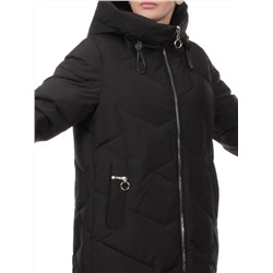 760 BLACK Пальто зимнее женское (170 гр. холлофайбер)