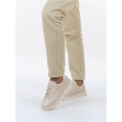 03-XKL22-033 BEIGE Полуботинки женские (натуральная кожа)