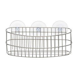 Корзинка на 3-х присосках Axentia овальная хромированная, 23x11x11 см
