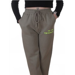 2621 GREEN Штаны спортивные утепленные женские (85% хлопок, 10% полиэстер, 5% спандекс)