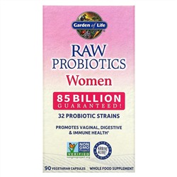 Garden of Life, пробиотики RAW, для женщин, 85 млрд, 90 вегетарианских капсул (28,33 млрд живых культур в 1 капсуле)
