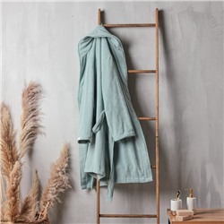 Халат махровый мужской SL HOME: Basic «Аззура», размер XL, хлопок 100%, мятный