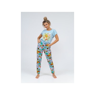 800 Пижама "Взрыв/Голубой"