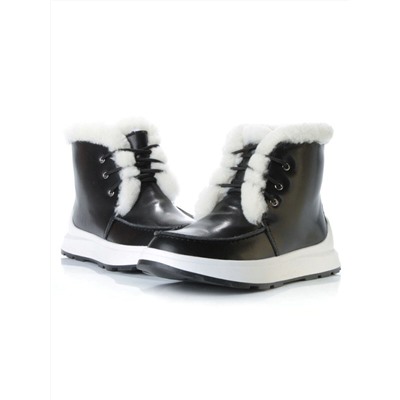 11-P5 BLACK Ботинки зимние женские (натуральная кожа, нат. мех и шерсть)