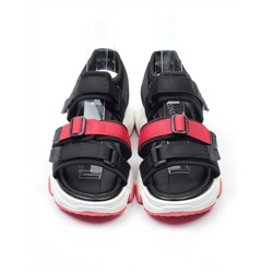 08-PED76-2 BLACK Босоножки (текстиль, стелька натуральная кожа)