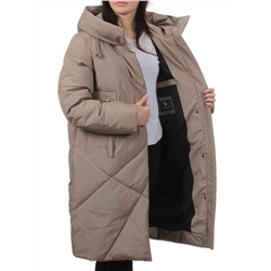 8825 DK. BEIGE Пальто зимнее женское (200 гр. холлофайбер)