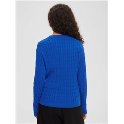 Джемпер из хлопка с косами, синий
