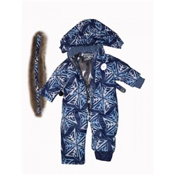 Комбинезон зимний для мальчика Винтер Плюс синий NIKA Kids fashion