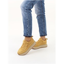 04-PDJ88-1 SAND Кроссовки демисезонные женские (натуральная замша, текстиль)