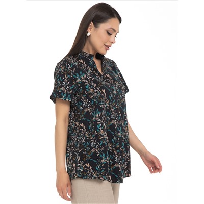 Блузка чёрная с принтом