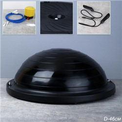 Полусфера балансировочная BOSU 46см Woohooo Drops эспандер, насос/ черный / B46Dr-BL/ уп5