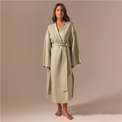 Халат домашний женский SL Linen Home, светло-зелёный