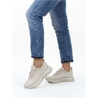 03-A180-5 BEIGE Кроссовки женские (натуральная кожа)