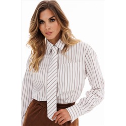 Блуза EOLA 2919.1 молочный_полоска