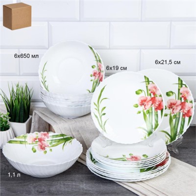Столовый набор 19 предметов / GRAY-19/758578 ( BB405) /уп 1/ Орхидея