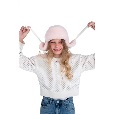 Шапка ушанка ДЕТСКАЯ пудра