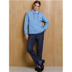 Брюки зауженные тёмно-синие с карманами