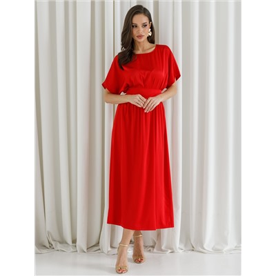 Платье нарядное красное с широким поясом