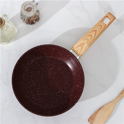Сковорода Magistro Natural. Brown, d=20 см, ручка soft-touch, антипригарное покрытие, индукция, кованый алюминий, коричневая