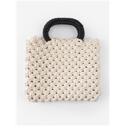 Ручки для сумок деревянные, плетёные, d=9.8×5.9 / 13.5×9.5 см, 2 шт., чёрные