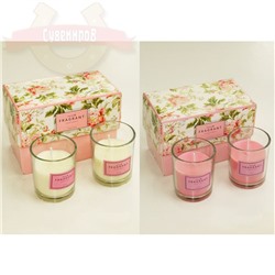 Н-р свечей из 2шт в стекле Fragrant luxury 15*8*7.5см (2 вида) п/у