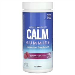 Natural Vitality, CALM, антистрессовые жевательные таблетки, со вкусом малины и лимона, 120 штук