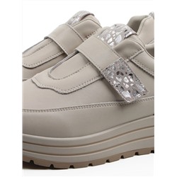 03-A1012-2 BEIGE Кроссовки женские (натуральная кожа)
