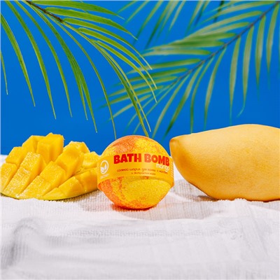 Бурлящий шарик для ванны Mango (манго, с маслами), 100-120 г