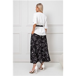 Бело-чёрный костюм с длинной юбкой Дарьяна №3