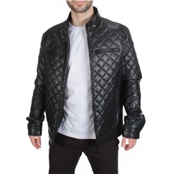 A198 BLACK Куртка из эко-кожи мужская (50 гр. синтепон)