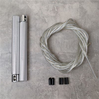 Cкакалка скоростная Woohooo Tempesta Hard Pro / длина 4.5mm/3m, ручки 1.8х15.8 см  / Вес 240g / Silver / уп48