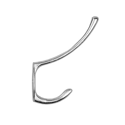 Крючок мебельный ТУНДРА TKd=014, двухрожковый, хром, 10 шт. TMP