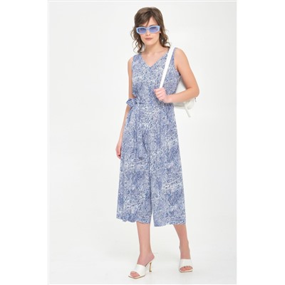 Комбинезон синий с поясом