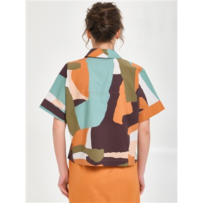 Блуза с разноцветным принтом