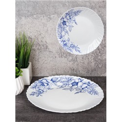 Тарелка обеденная 215 мм / LHP-85 (7367) /уп 6/48/ Цветы кобальт