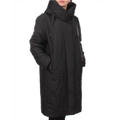 1119 BLACK Пальто зимнее облегченное женское (холлофайбер 150 гр.)