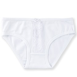 5204-01 Трусы для девочек с кружевом белые (BAYKAR)