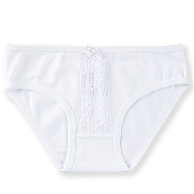 5204-01 Трусы для девочек с кружевом белые (BAYKAR)