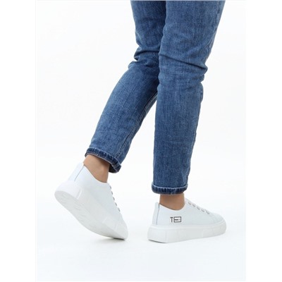 03-YD271-1 WHITE Полуботинки спортивные женские (натуральная кожа)