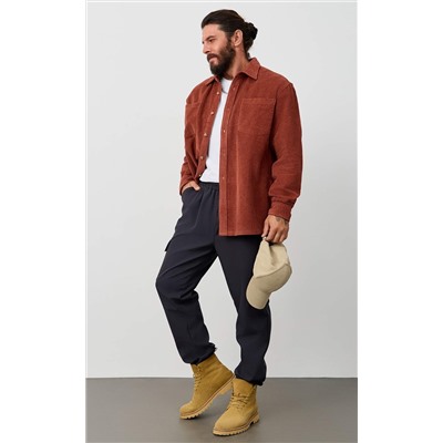 Рубашка вельвет F221-0470 terracotta