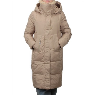 9101 BEIGE Пальто зимнее женское (170 гр. холлофайбер)