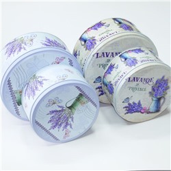 Н-р из 2-х круглых Коробок металл Lavender (17*8 см, 14*7.5 см)