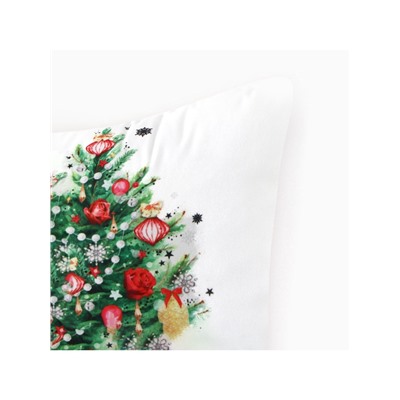 Подушка декоративная новогодняя «Этель. Новогодняя ель», 40×40 см, велюр