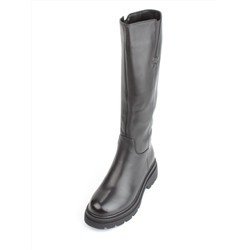 02-FK884-1M BLACK Сапоги зимние женские (натуральная кожа, байка, натуральный мех)