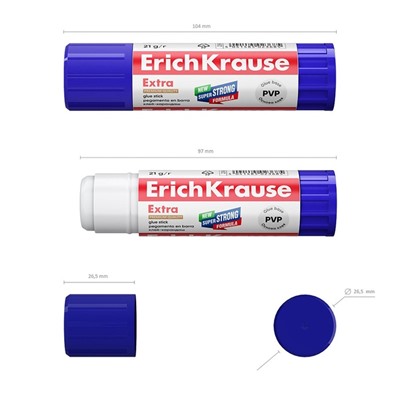 Клей-карандаш, ErichKrause Extra, усиленный, 21 г