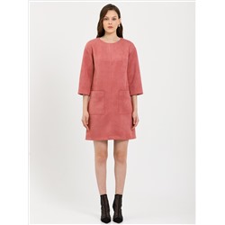 Платье розовое из искусственной замши