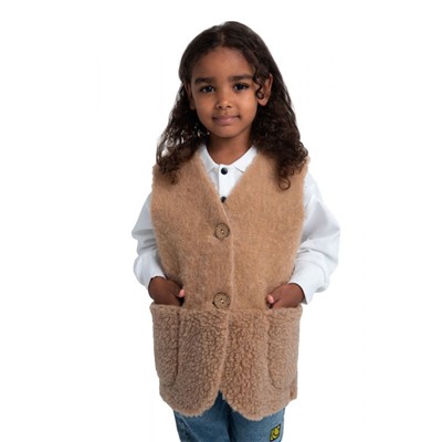 Жилет детский меховой ПЛЮША шоколад