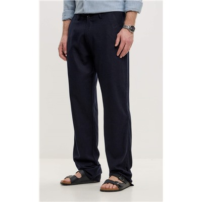 Брюки лен F511-0851 navy